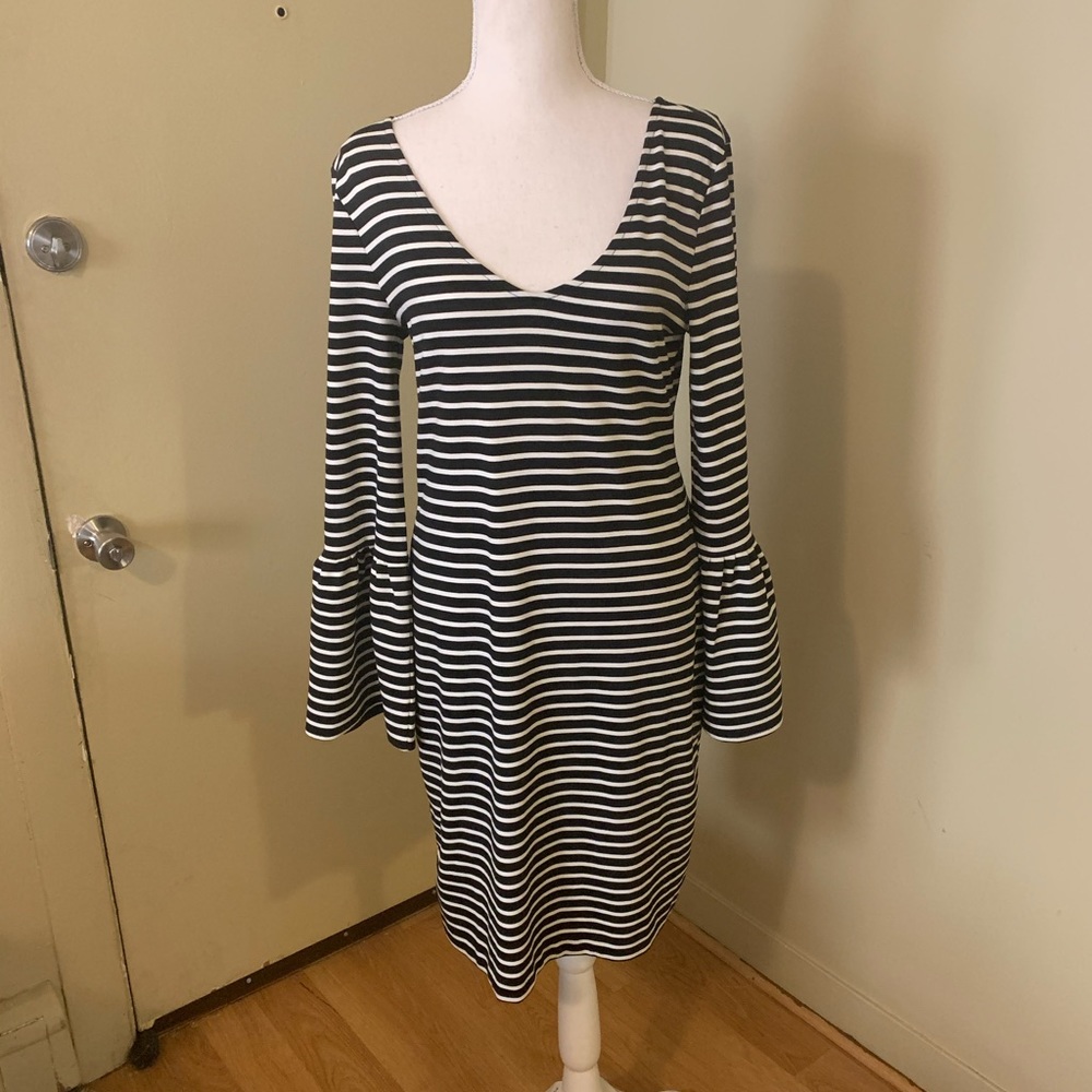 Banana Republic Striped Dress with Bell Sleeves